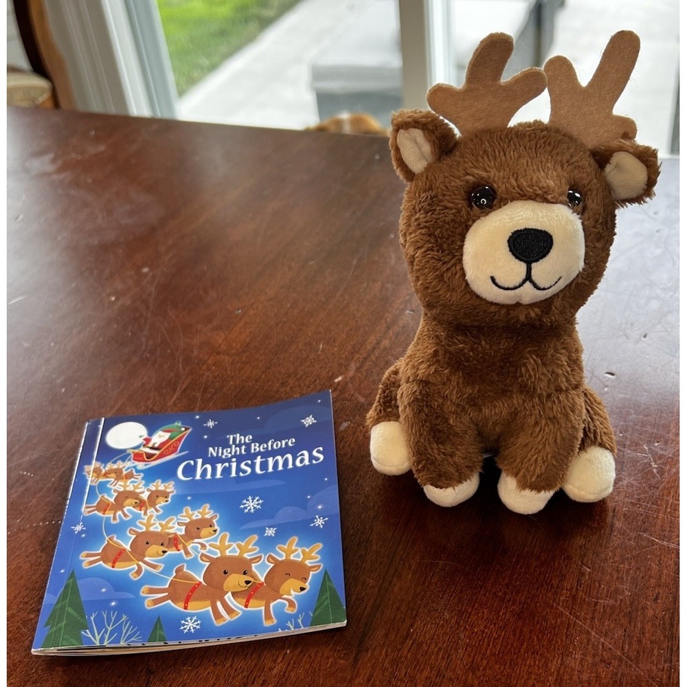 The Night Before Christmas Book Reindeer Plush Stuff Toy